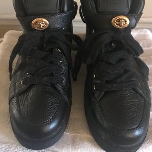 Coach High Top Black Leather Sneakers